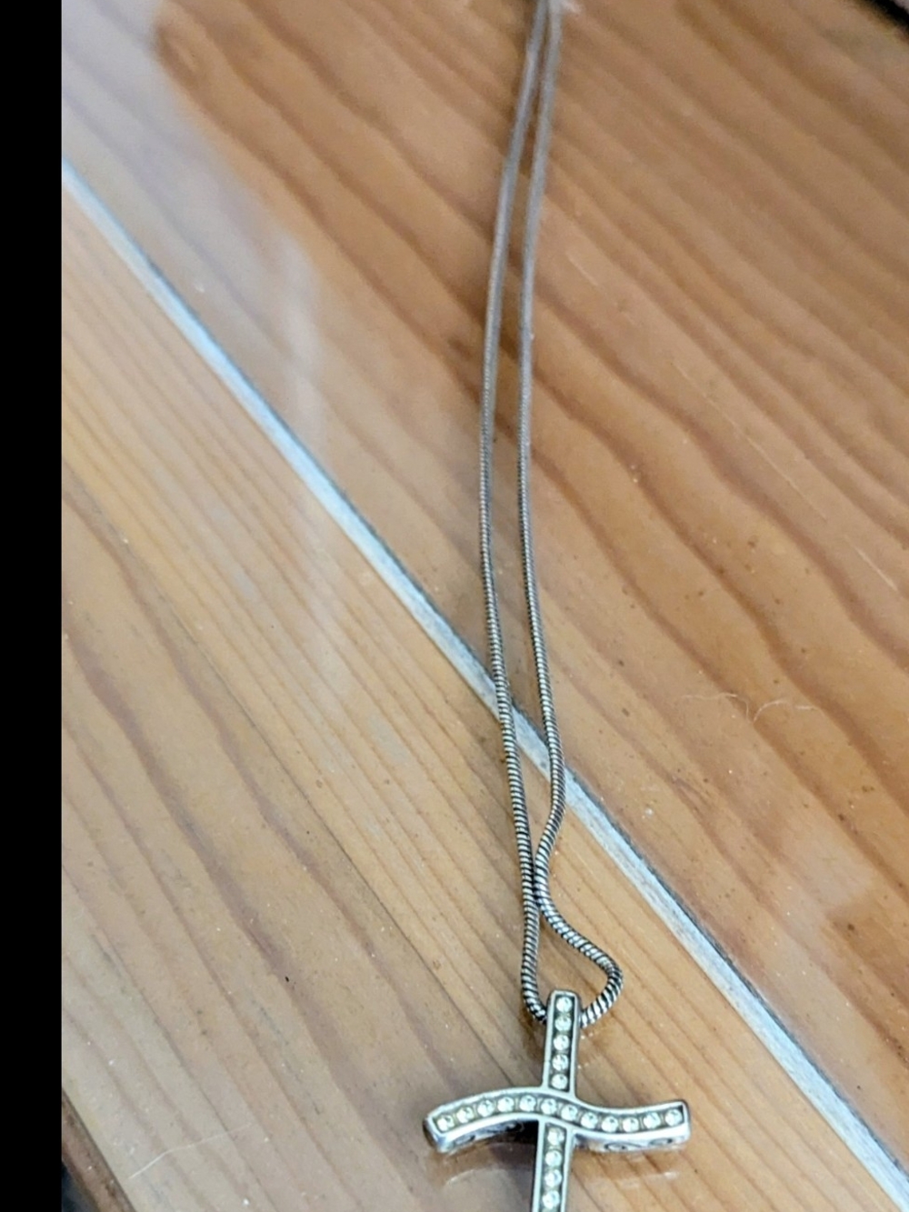 Brighton S terling Silver Cross Pendant Necklace - Clear Crystal Accent